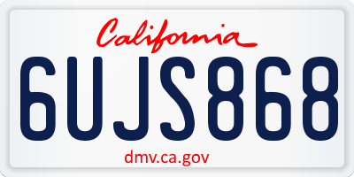 CA license plate 6UJS868