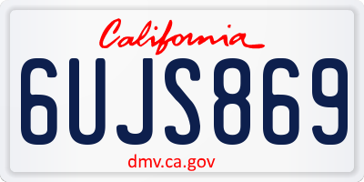 CA license plate 6UJS869