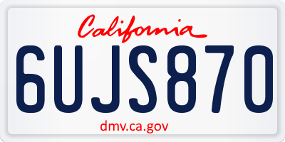 CA license plate 6UJS870