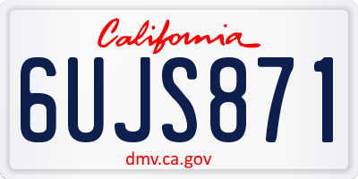 CA license plate 6UJS871