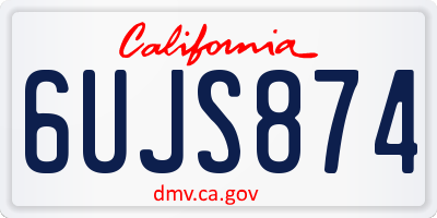 CA license plate 6UJS874