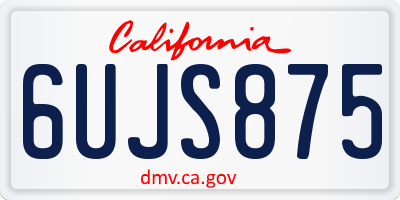 CA license plate 6UJS875