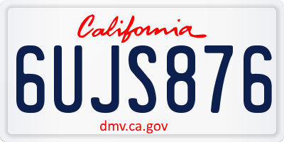 CA license plate 6UJS876