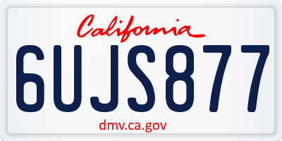 CA license plate 6UJS877