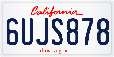 CA license plate 6UJS878
