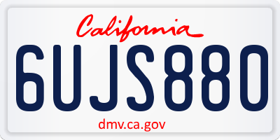 CA license plate 6UJS880