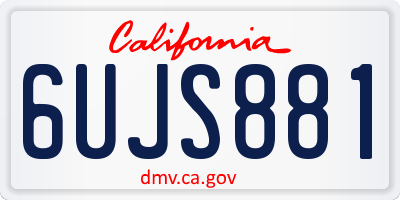 CA license plate 6UJS881
