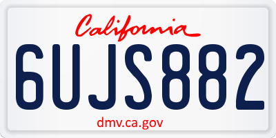 CA license plate 6UJS882