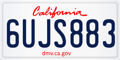 CA license plate 6UJS883