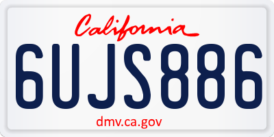 CA license plate 6UJS886