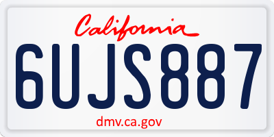 CA license plate 6UJS887