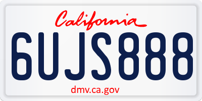 CA license plate 6UJS888