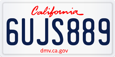 CA license plate 6UJS889