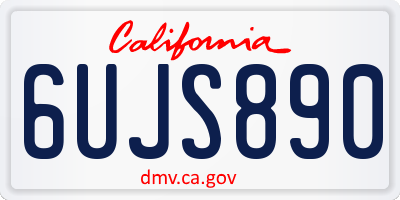 CA license plate 6UJS890