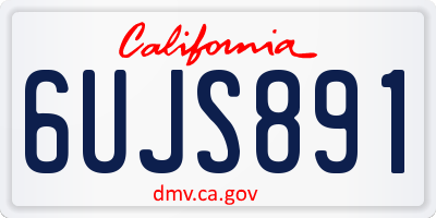 CA license plate 6UJS891