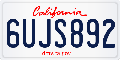 CA license plate 6UJS892
