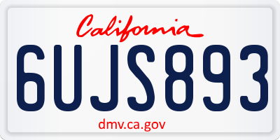 CA license plate 6UJS893
