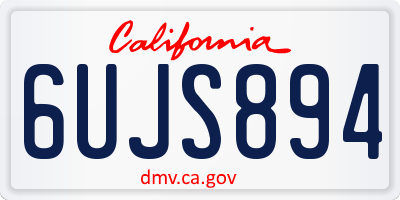 CA license plate 6UJS894