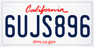 CA license plate 6UJS896