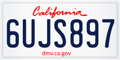 CA license plate 6UJS897