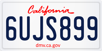 CA license plate 6UJS899