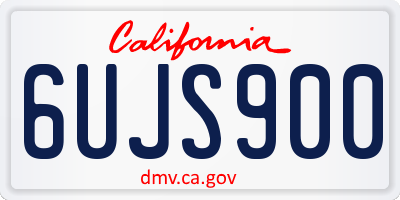 CA license plate 6UJS900