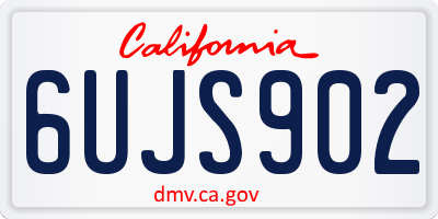 CA license plate 6UJS902