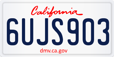 CA license plate 6UJS903