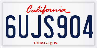 CA license plate 6UJS904
