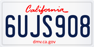 CA license plate 6UJS908