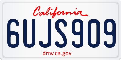 CA license plate 6UJS909