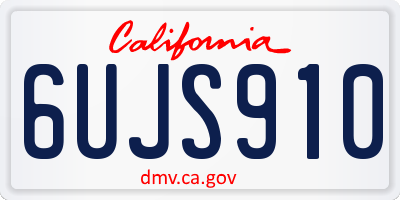 CA license plate 6UJS910