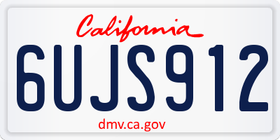 CA license plate 6UJS912