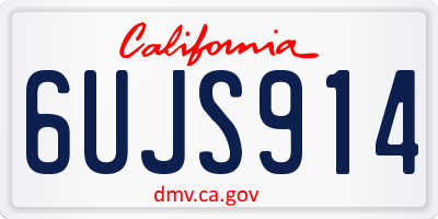 CA license plate 6UJS914