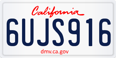 CA license plate 6UJS916