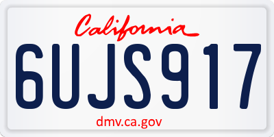 CA license plate 6UJS917