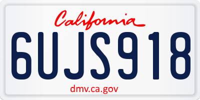 CA license plate 6UJS918