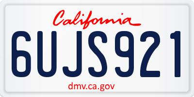 CA license plate 6UJS921