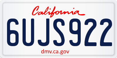 CA license plate 6UJS922
