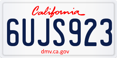 CA license plate 6UJS923
