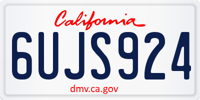CA license plate 6UJS924