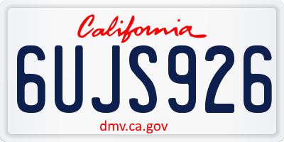 CA license plate 6UJS926