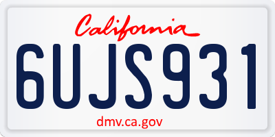 CA license plate 6UJS931
