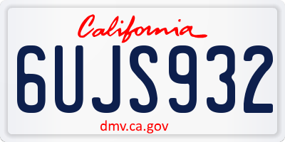CA license plate 6UJS932
