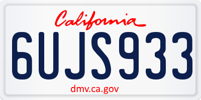 CA license plate 6UJS933