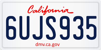 CA license plate 6UJS935