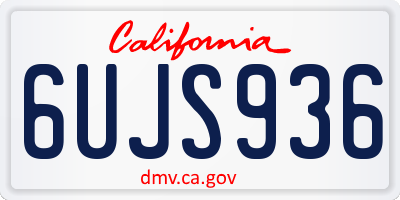 CA license plate 6UJS936