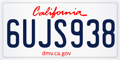 CA license plate 6UJS938