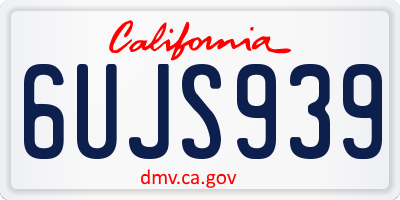 CA license plate 6UJS939