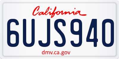 CA license plate 6UJS940